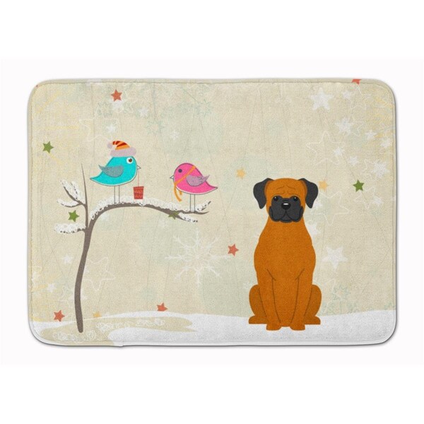 Carolines Treasures Christmas Presents Friends Fawn Boxer Machine Washable Memory Foam Mat BB2587RUG - main